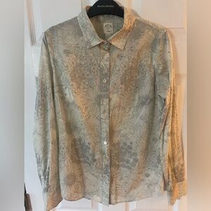 J. Crew Floral Patterned Shirt in Gray and White